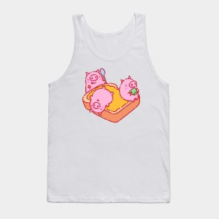 Three little pigs on a giant toast Tank Top